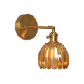 Applique da Parete in Vetro a Tulipano in Ottone Vintage 1 Luce