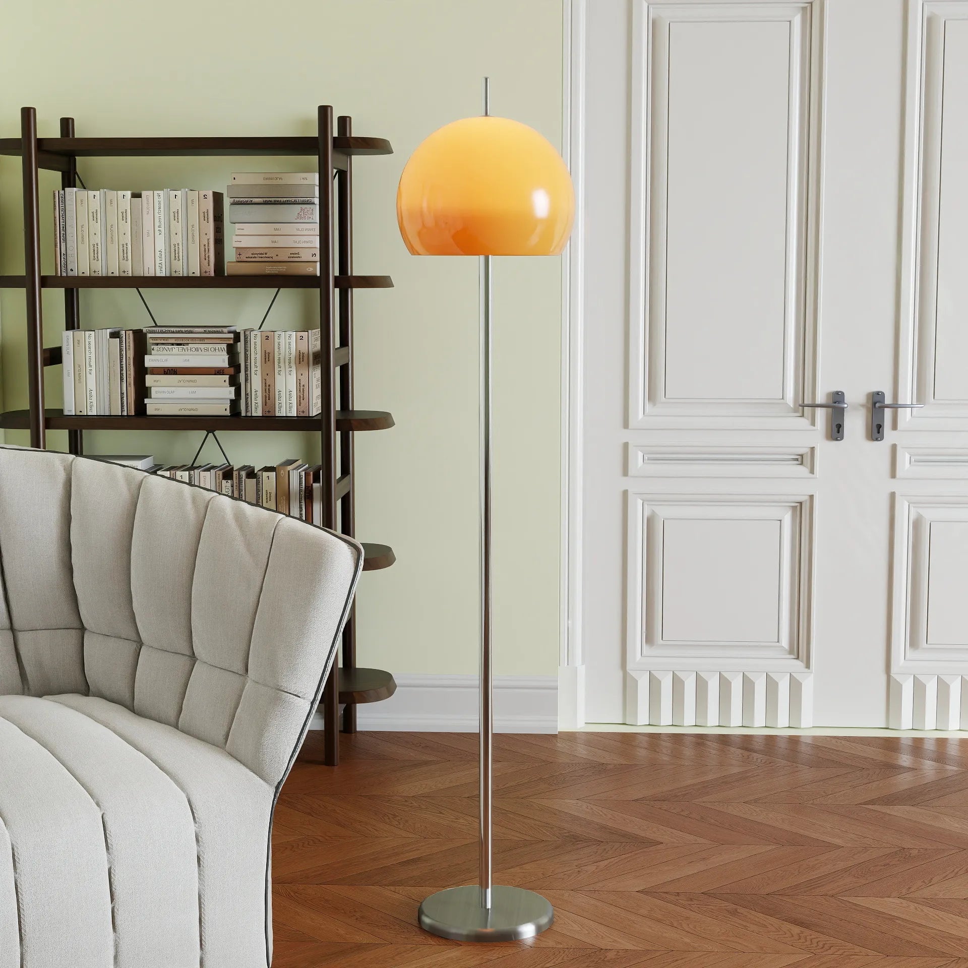 Lampada da Terra Rotonda in Vetro alla Moda
