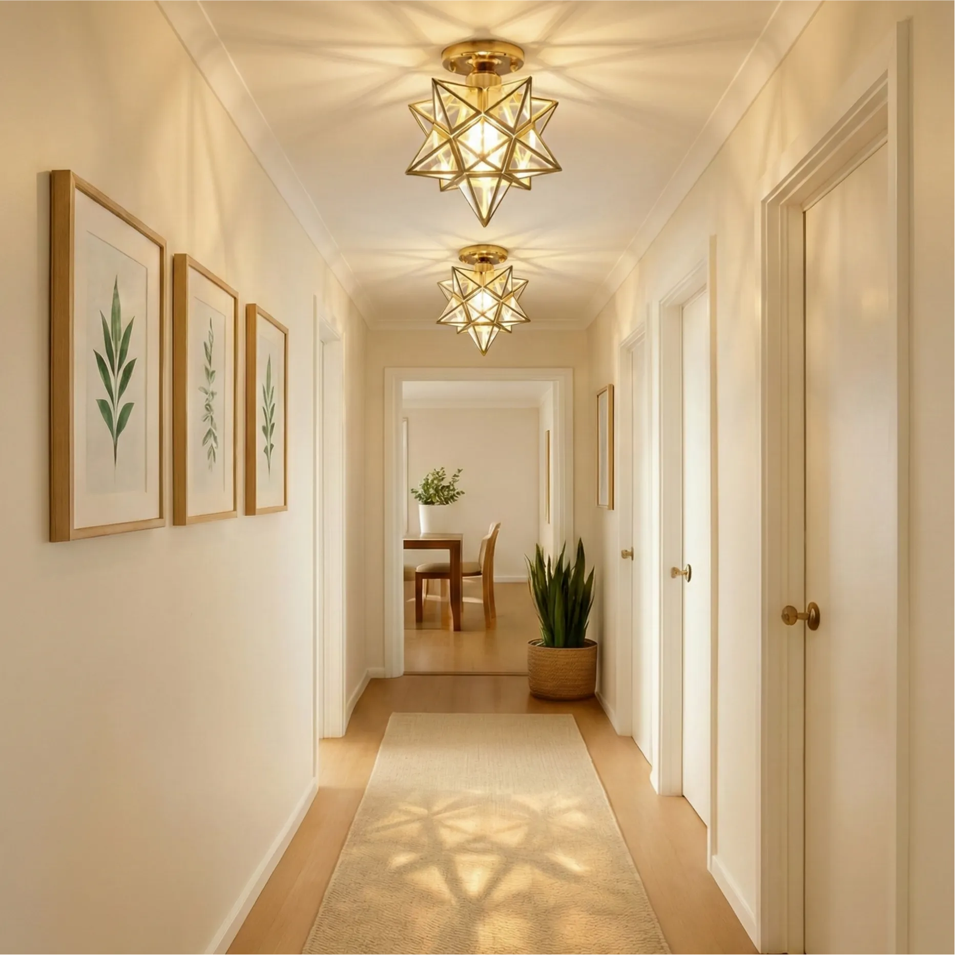 Glarefusion Vintage Star Shape Ceiling Light