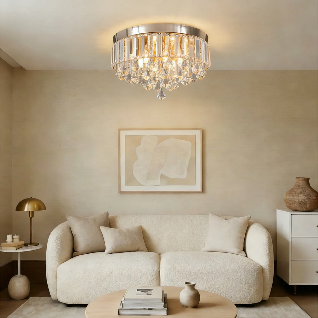 Moderna Luce da Soffitto Rotonda in Cristallo