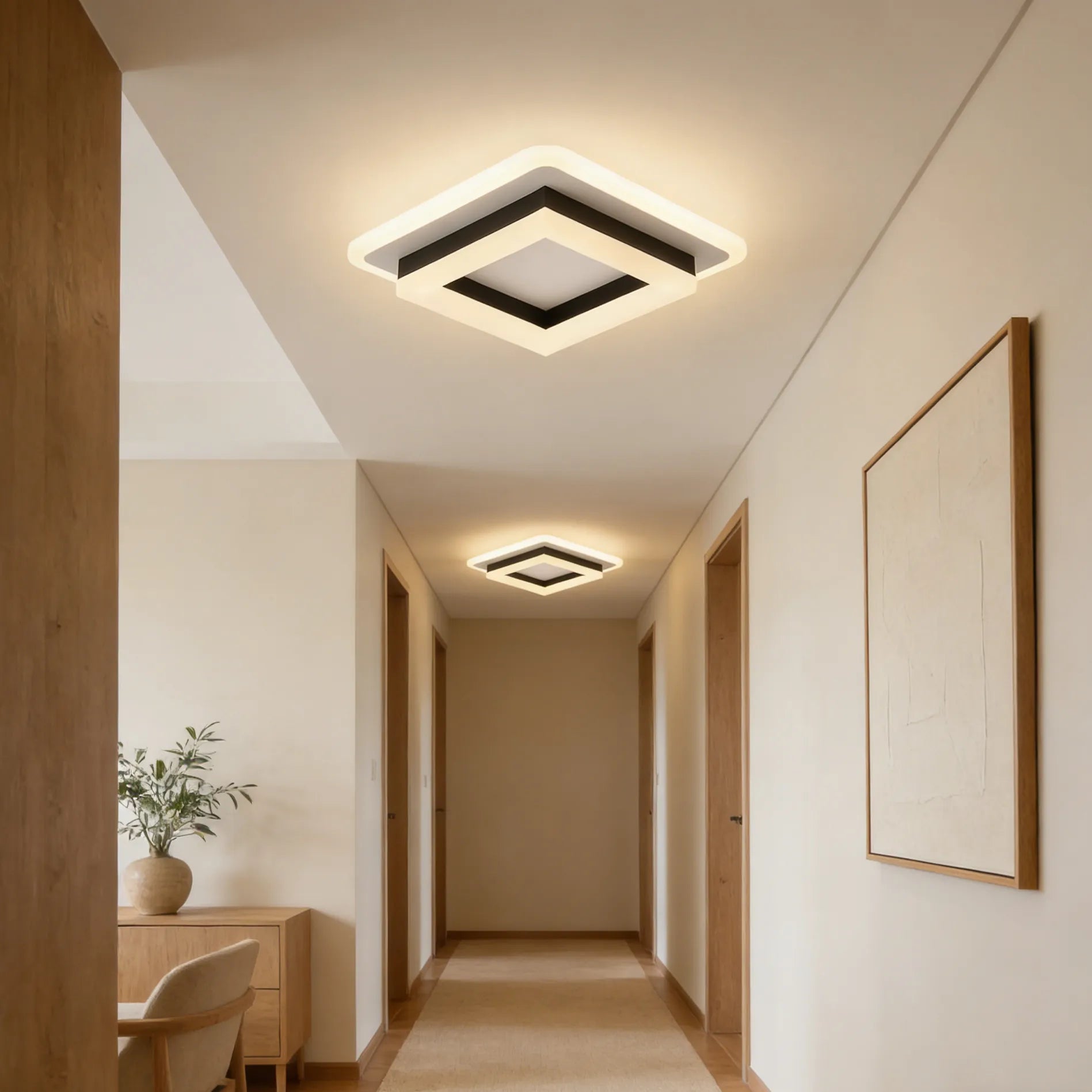 Lampada da soffitto quadrata creativa moderna