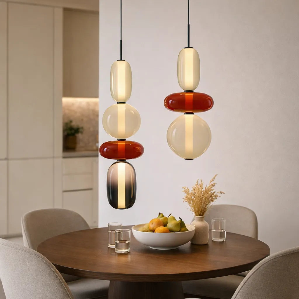 Lampada a Sospensione in Vetro Caramellato Chic