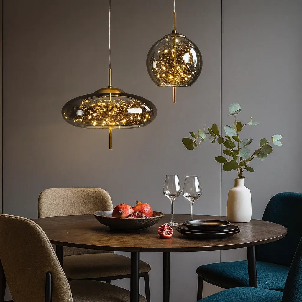 Moderno Sfavillante Lampadario in Vetro