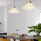 Lampada a Sospensione con Paralume Pieghettato Minimalista Nordico 1 Luce