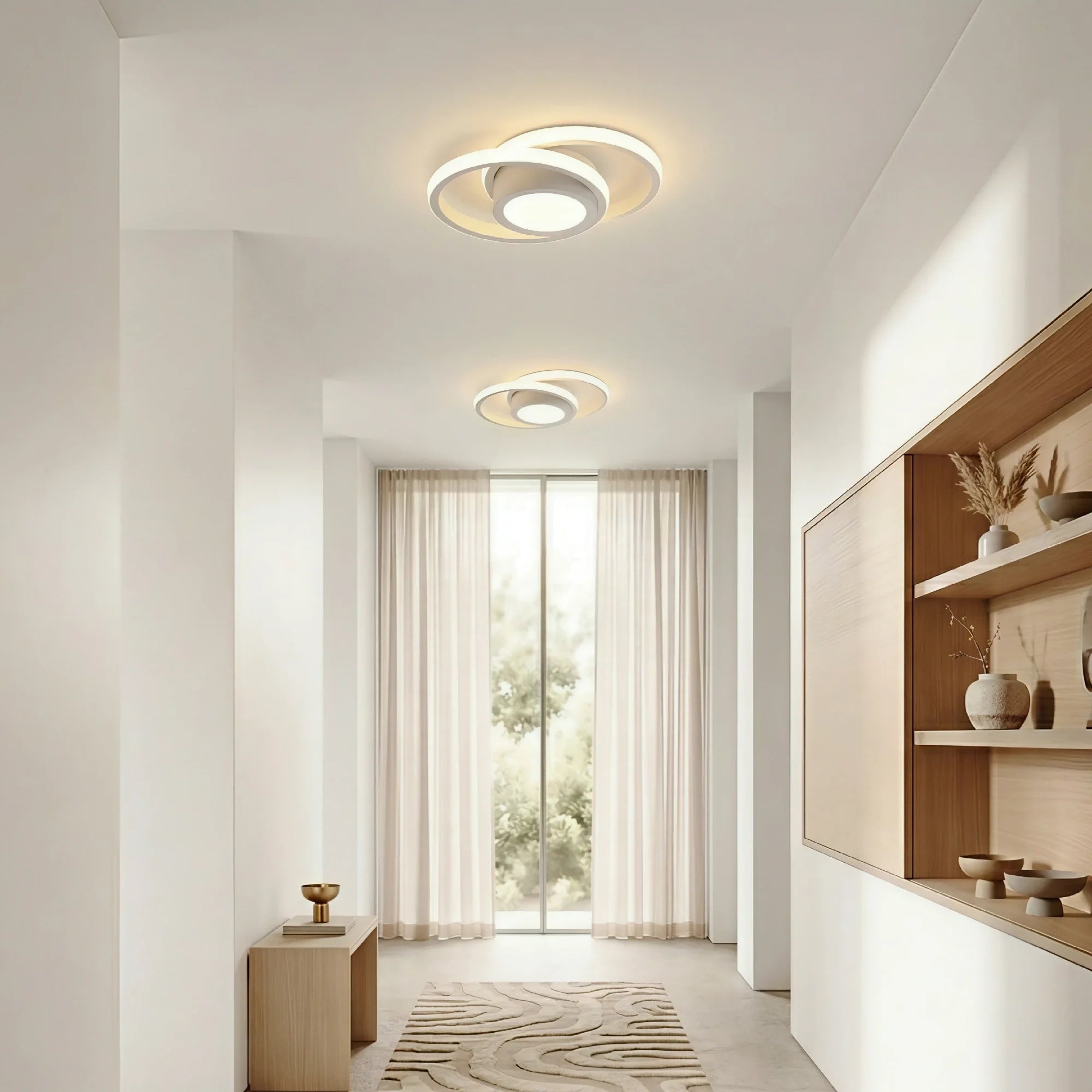 Lampada da soffitto a doppio anello minimalista nordica