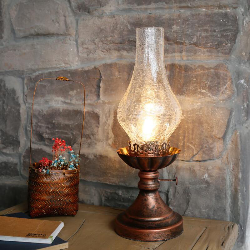 Lampada da Tavolo Vintage Antica a Petrolio a 1 Luce