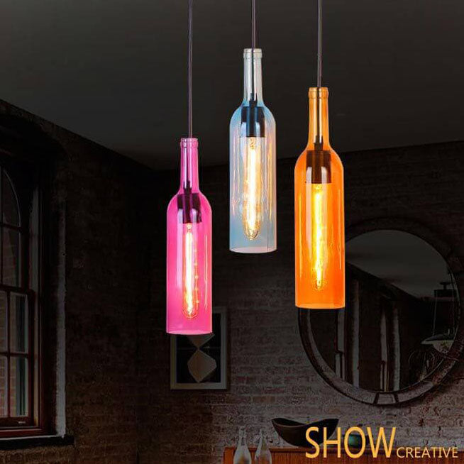 Lampadario in Vetro Antico con 1 Luce