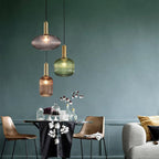 Lanterna in Vetro Striata Minimalista con Sospensione a 1 Luce