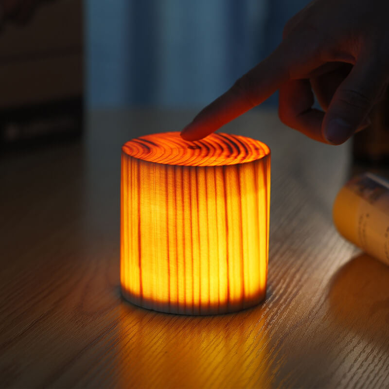 Lampada da Tavolo Notturna Touch LED in Legno Creativo