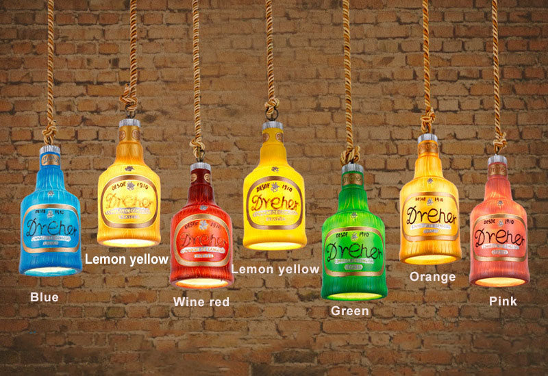 Lampada a Sospensione Contemporanea Industriale Colorata in Resina con 1 Luce