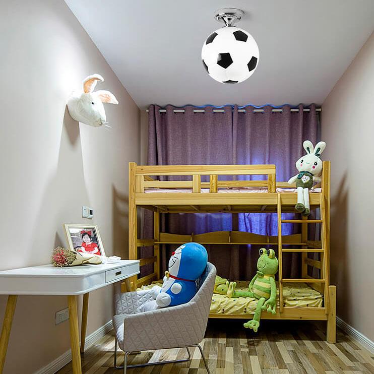 Luce da soffitto semi-incassata a 1 luce in vetro creativo da basket e calcio