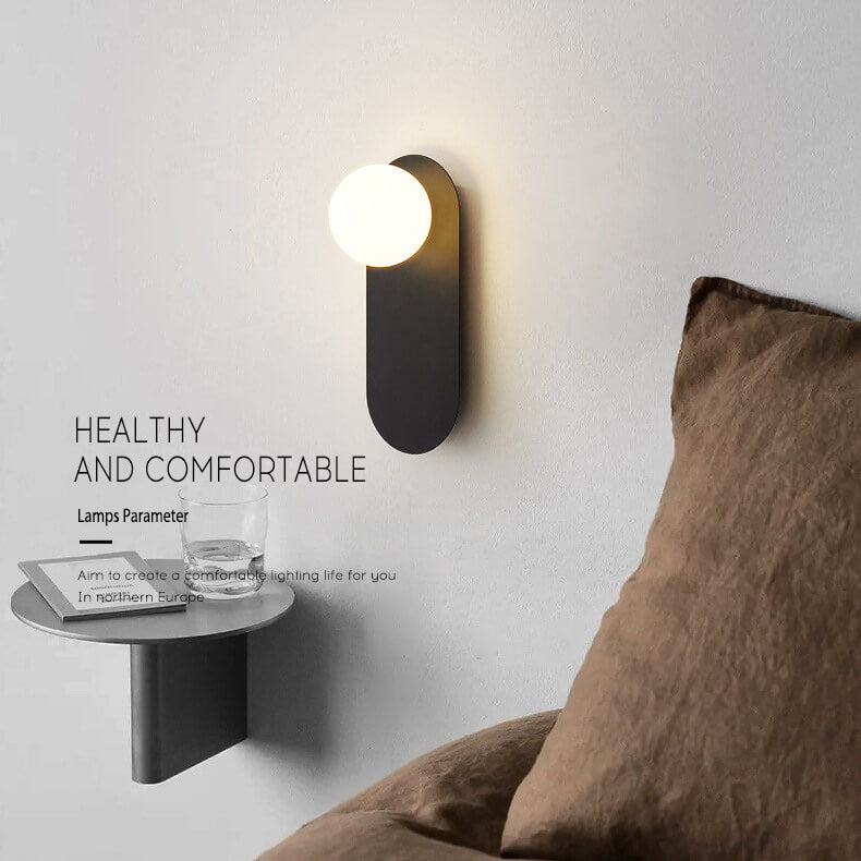 Base in Vetro Minimalista Nordico Lampada da Parete a 1 Luce