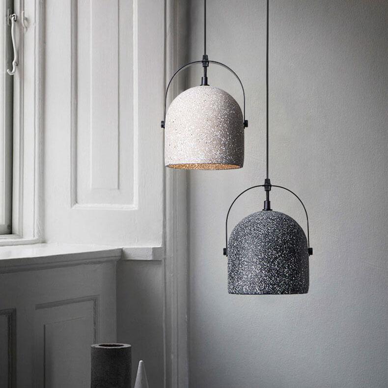 Lampada a Sospensione Cilindrica in Cemento Creativo Nordic con 1 Luce