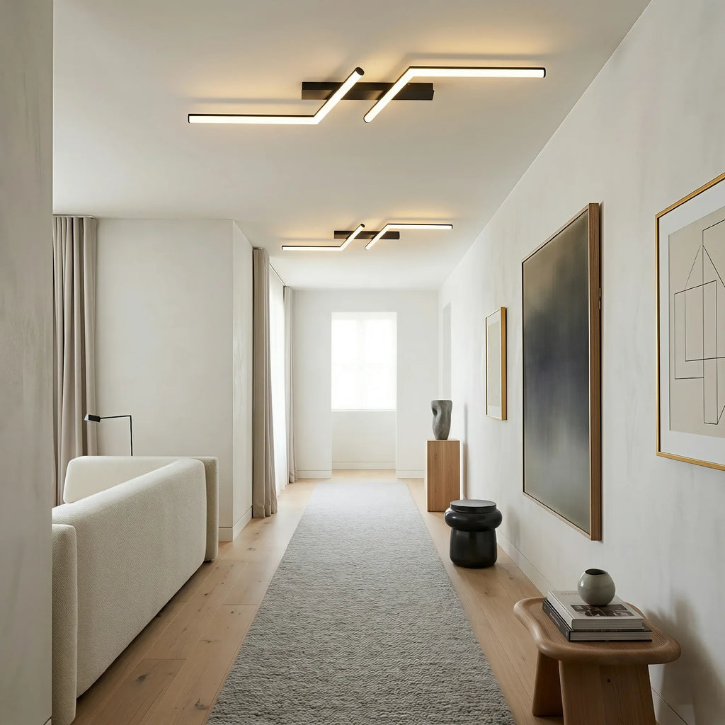 Moderna Semplice Luce da Soffitto LED in Alluminio Nero