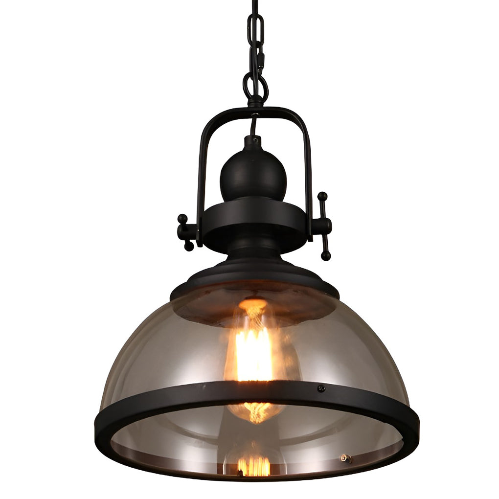 Frendorf | Lampada a sospensione in vetro a forma di ciotola | Design retro industriale