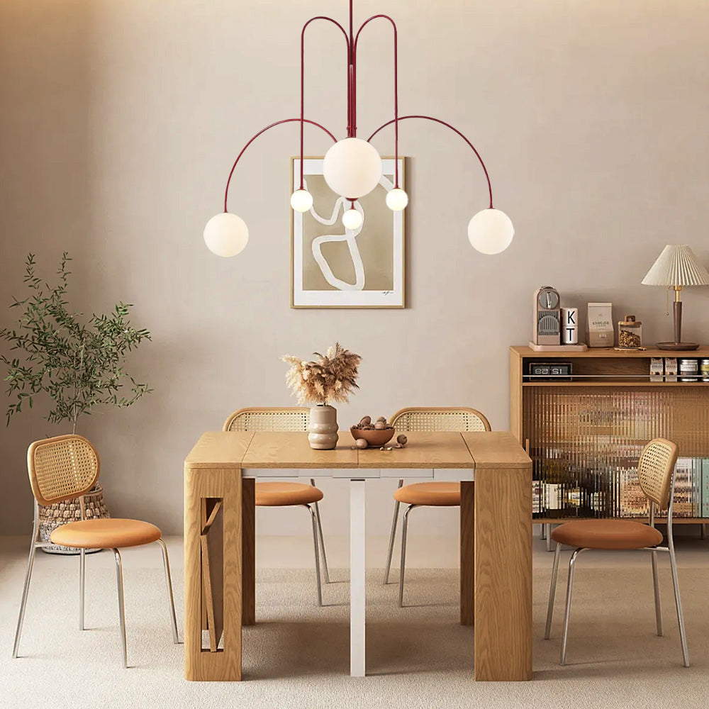 Lampada a Sospensione Moderna in Vetro Bianco Rotondo