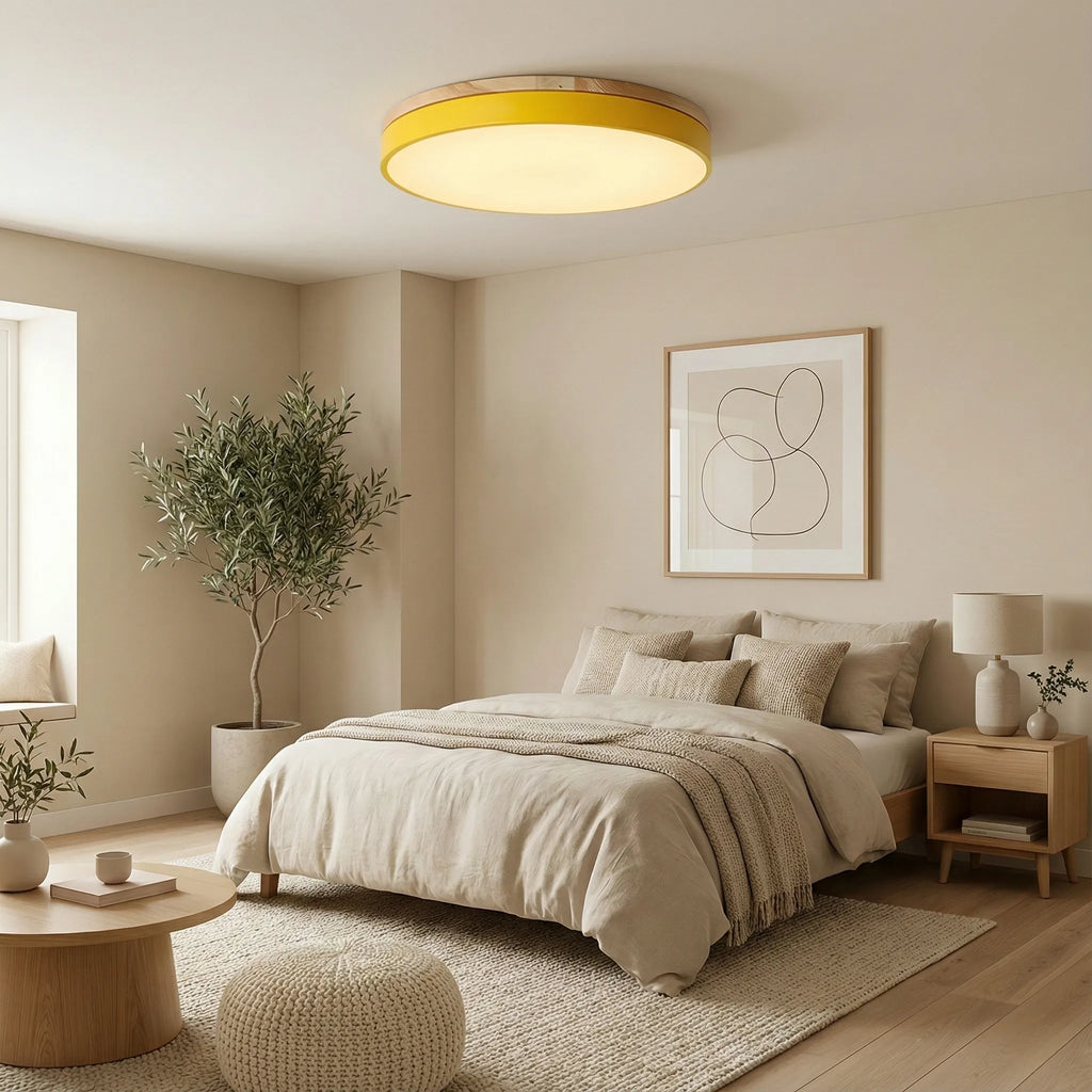 Lampada da soffitto Chic in legno a incasso