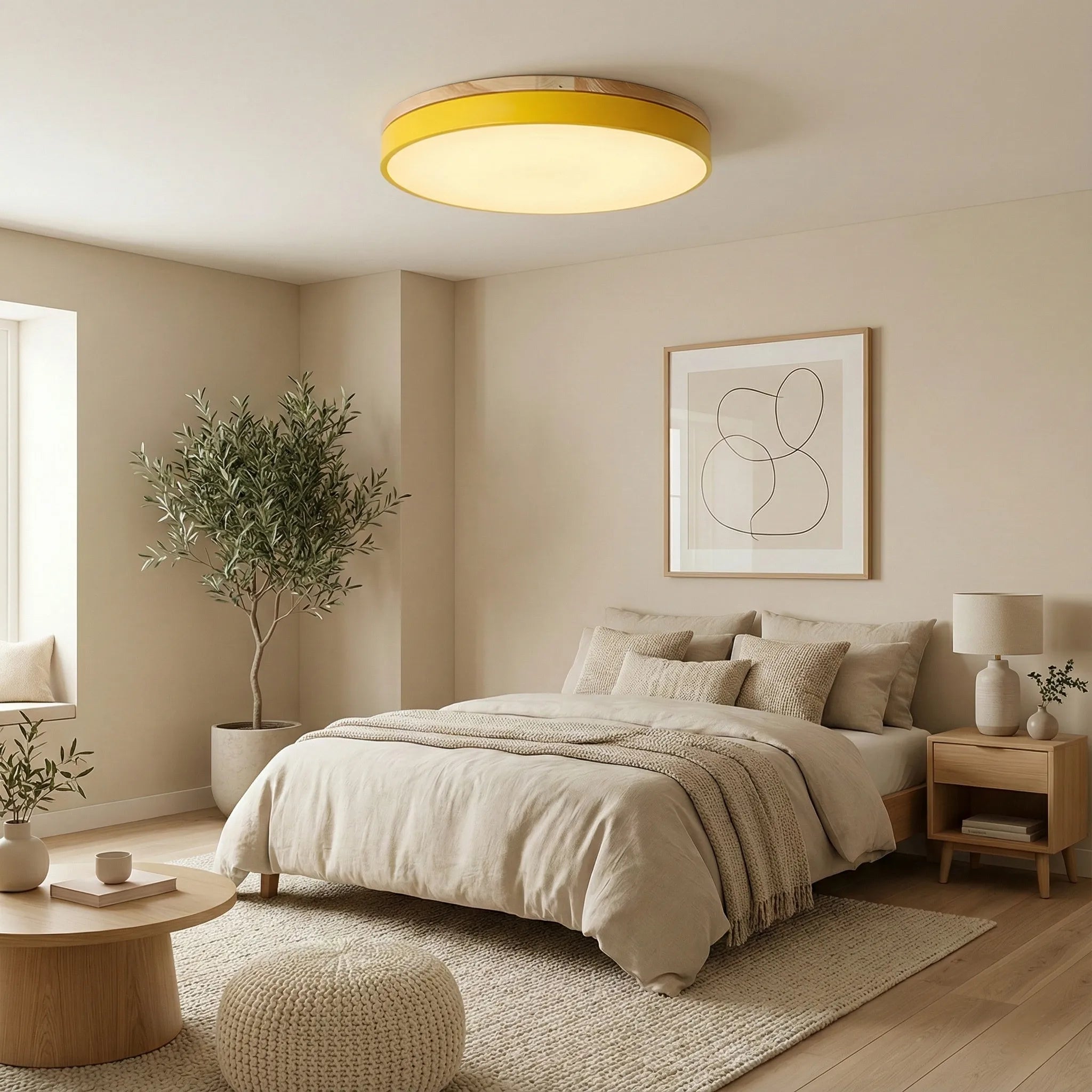 Lampada da soffitto Chic in legno a incasso