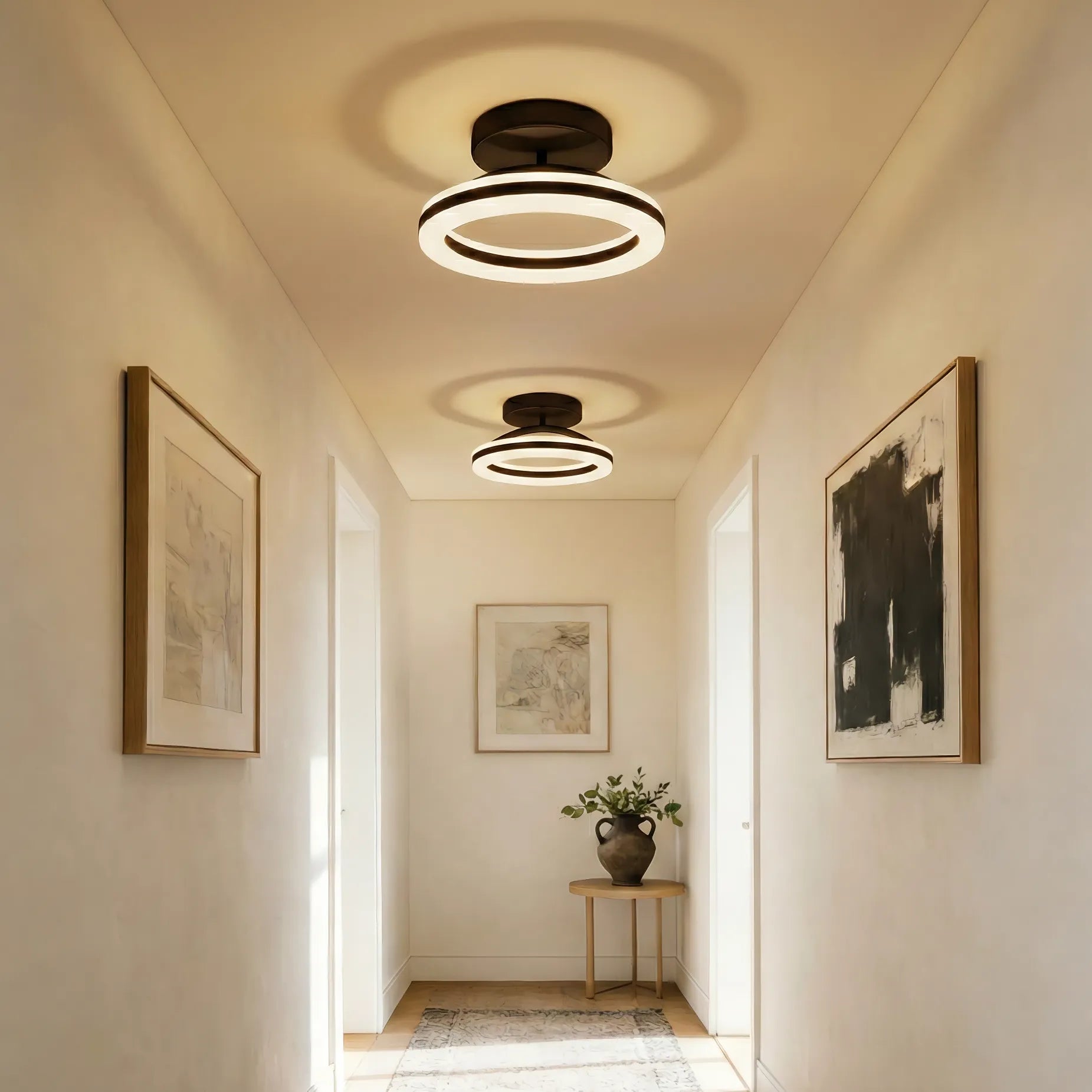Lampada da soffitto rotonda in ferro moderno chic