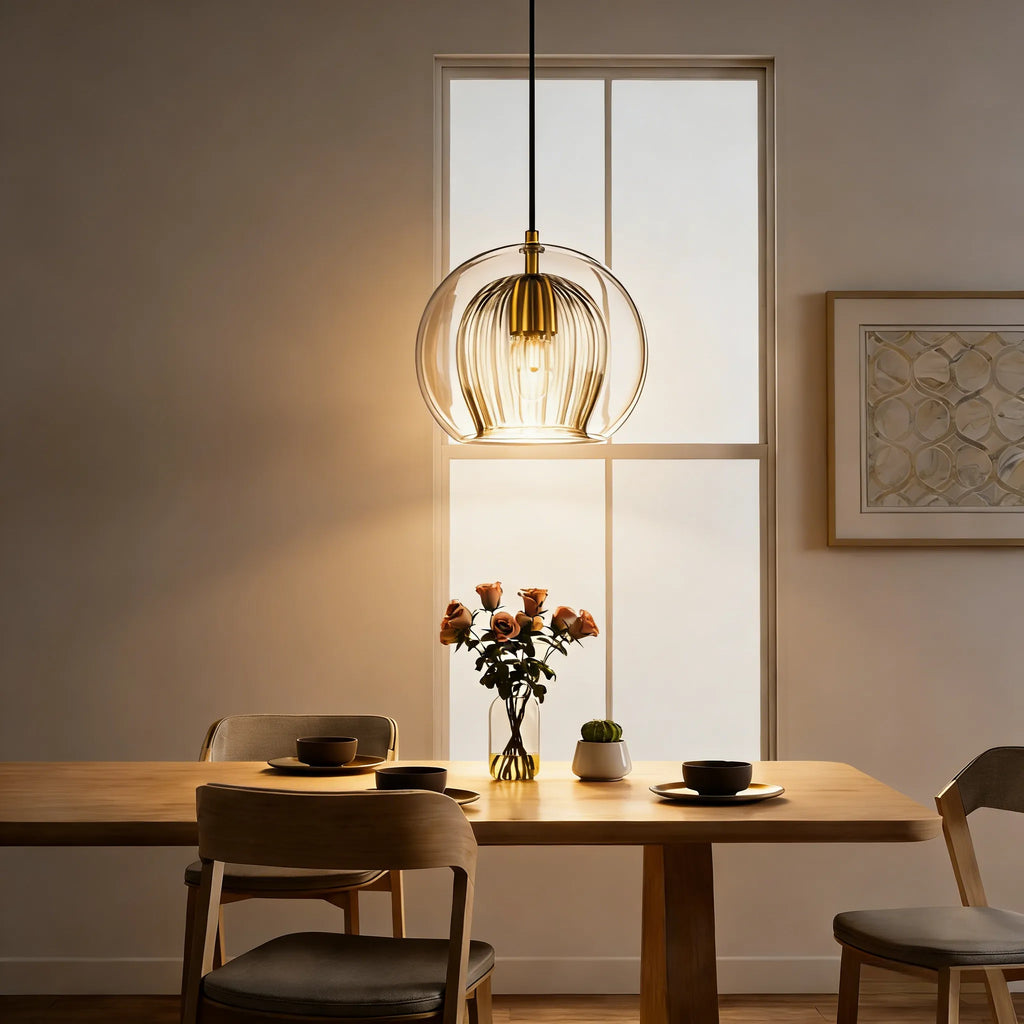 Lampada a Sospensione in Vetro Sferico Chic Moderno