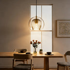 Lampada a Sospensione in Vetro Sferico Chic Moderno