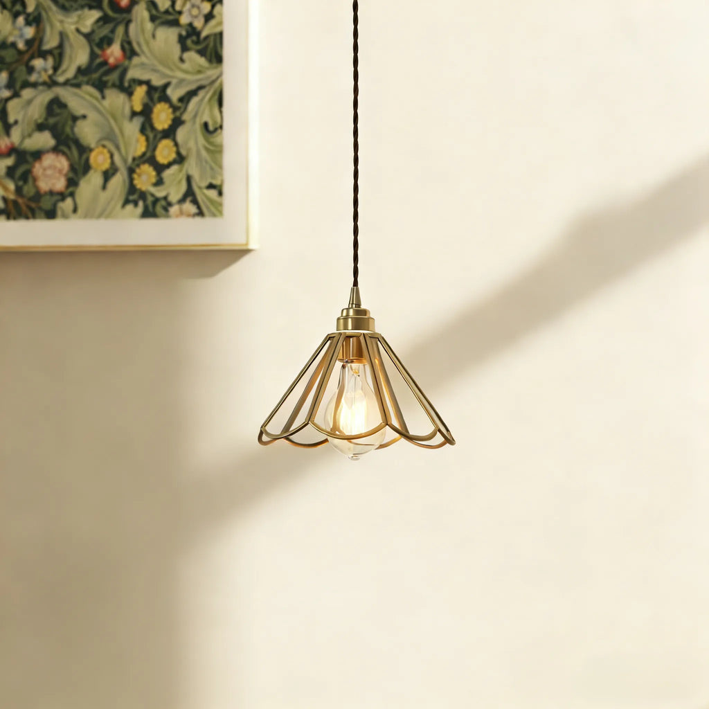 Lampada a Sospensione Vintage in Ottone Stile Nordico