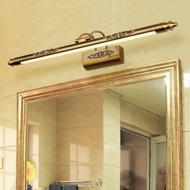 Specchio LED da parete retro europeo intagliato con 1 luce