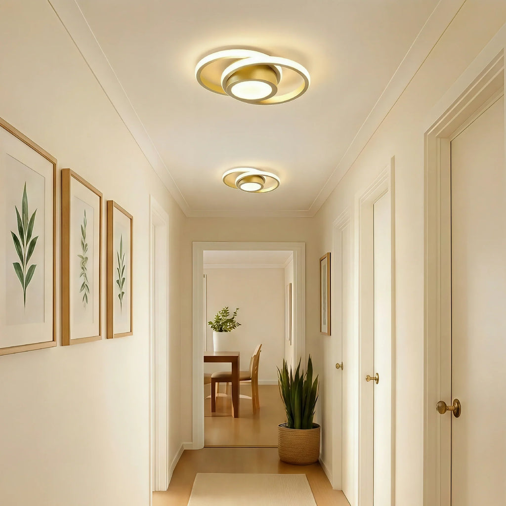Lampada da soffitto a doppio anello minimalista nordica