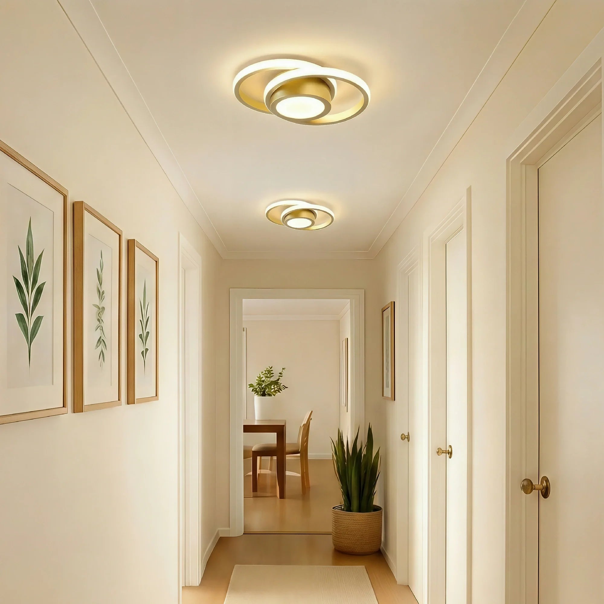 Lampada da soffitto a doppio anello minimalista nordica