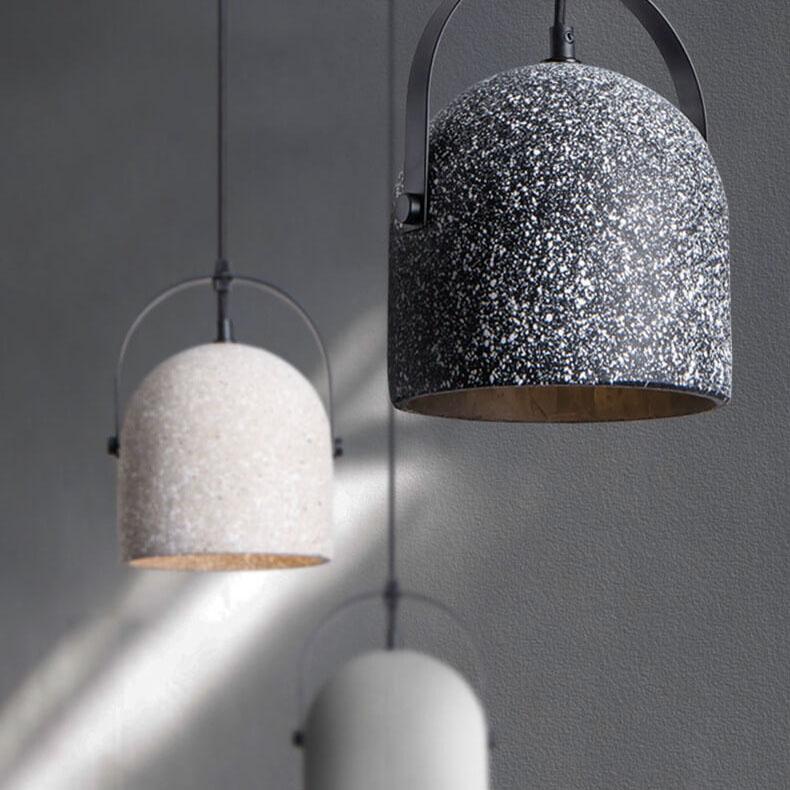 Lampada a Sospensione Cilindrica in Cemento Creativo Nordic con 1 Luce