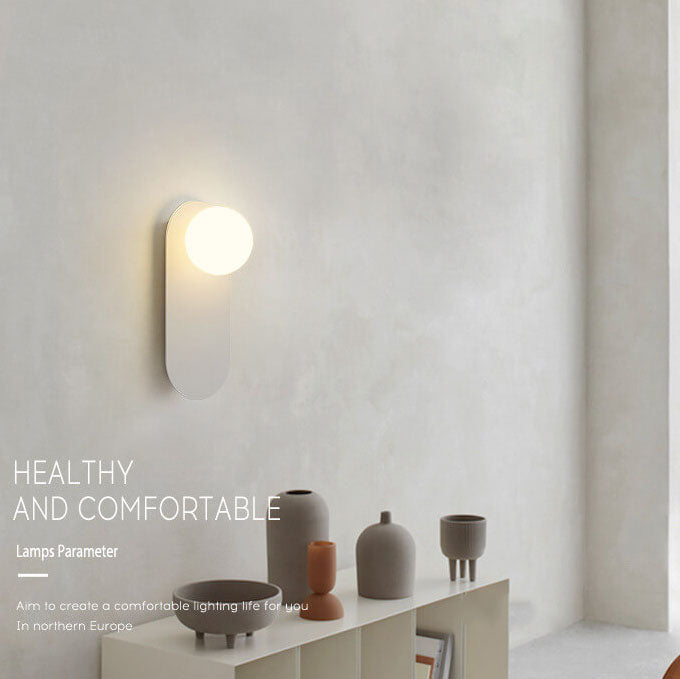 Base in Vetro Minimalista Nordico Lampada da Parete a 1 Luce