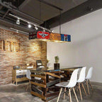 Lampadario Metallico Quadrato Rettangolare Creativo Industriale Contemporaneo con Targa per 3/5 Luci per Soggiorno