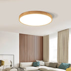 Lampada da soffitto a LED ultra-sottile rotonda in legno massello nordico
