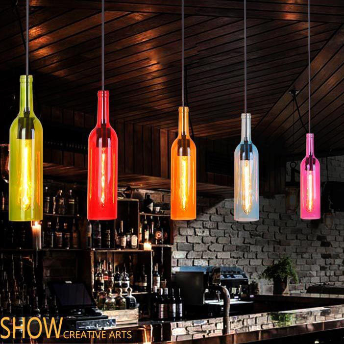 Lampadario in Vetro Antico con 1 Luce