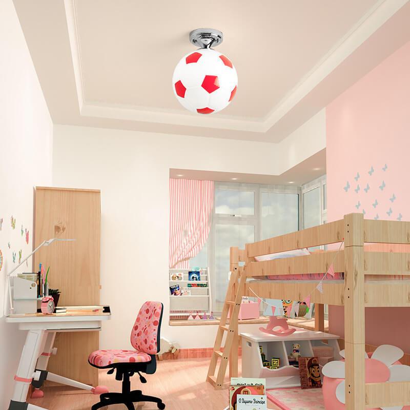 Luce da soffitto semi-incassata a 1 luce in vetro creativo da basket e calcio