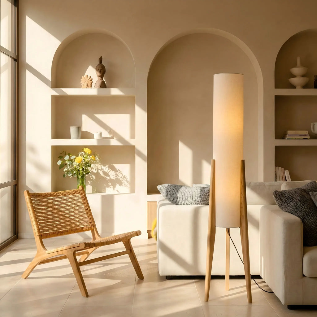 Lampada da Terra in Legno Massello Nordic