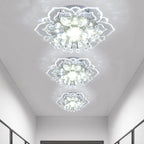 Moderno Lampadario LED a Soffitto a Forma di Fiore in Cristallo