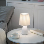 Lampada da Tavolo con Base in Vetro Pieghettato Vintage Nordico a 1 Luce
