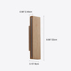 Applique da Parete Lampada LED Acrilico in Legno Massello Rettangolare Piatto Rotabile Nordico Contemporaneo