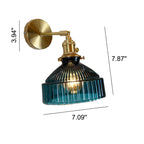 Lampada da Parete con Ombrello in Vetro a Cupola Nordica in Ottone con 1 Luce