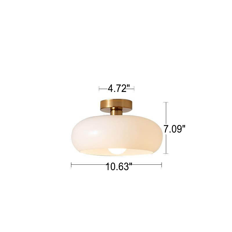 Lampada a Sospensione Moderno Retro Rotonda in Vetro Colorato con Rame Elettroplaccato 1 Luce