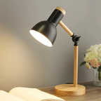 Lampada da scrivania LED regolabile in legno e metallo