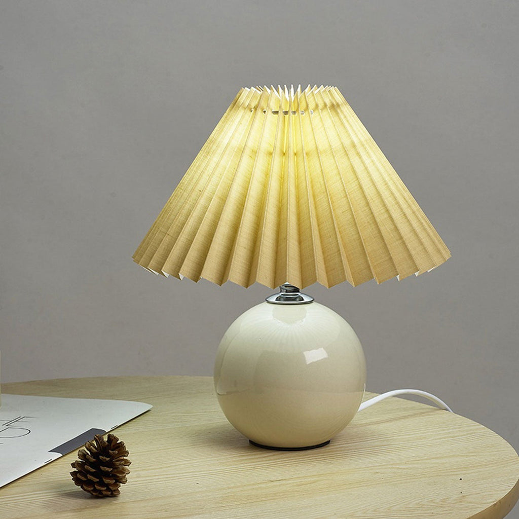Lampada da Tavolo Ceramica Pieghettata Minimalista Nordica a 1 Luce