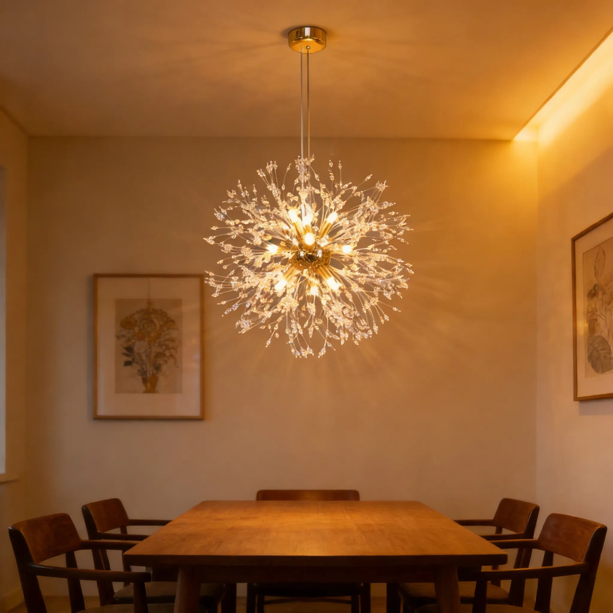 Lampada a Sospensione in Cristallo Dente di Leone Nordico