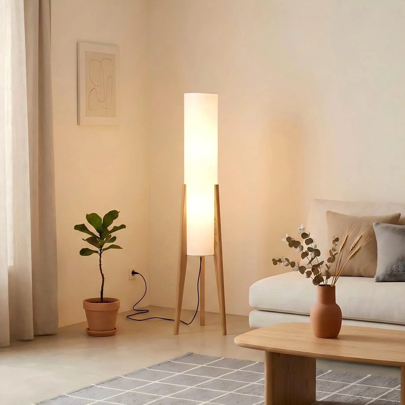 Lampada da Terra in Legno Massello Nordic