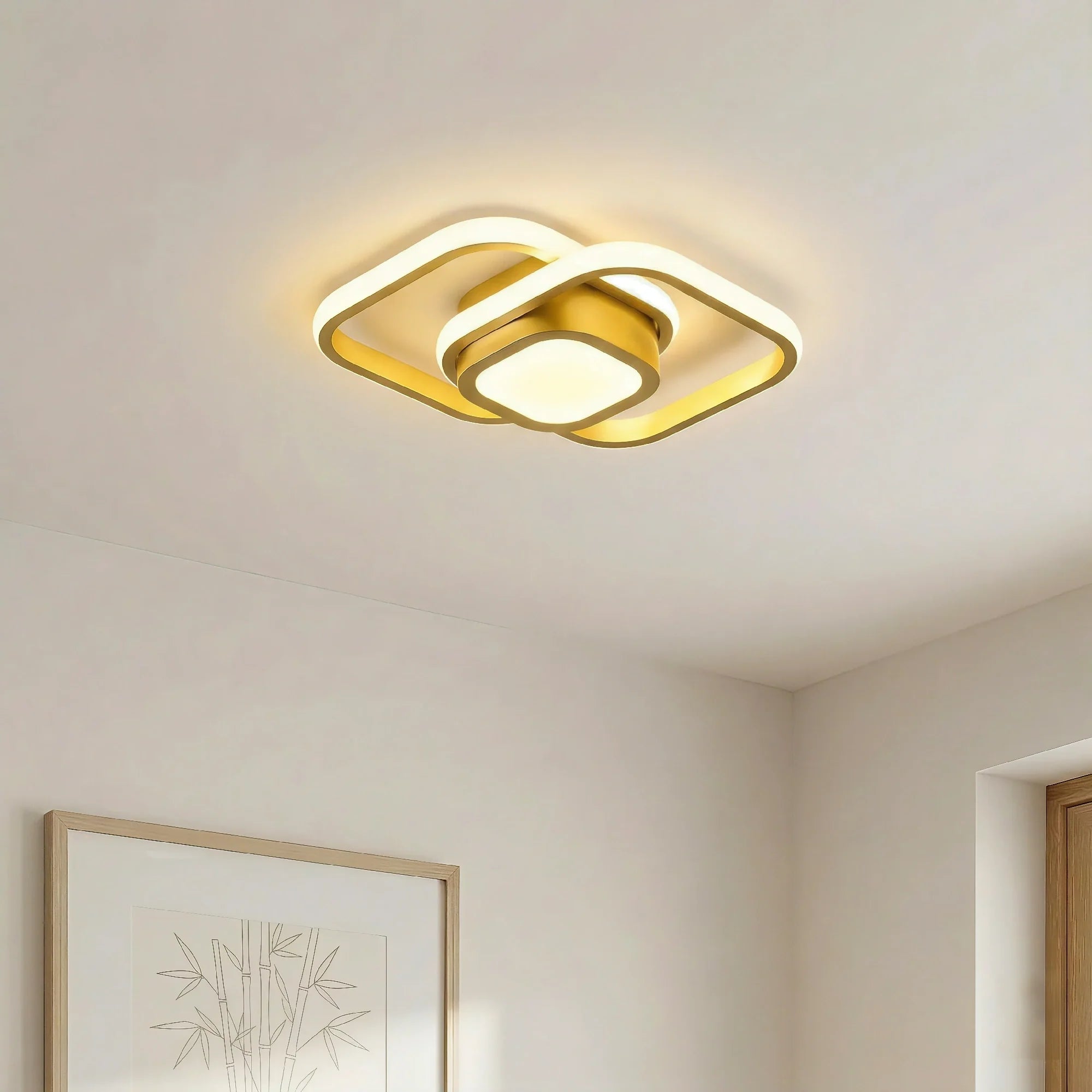 Lampada da soffitto a doppio anello minimalista nordica