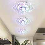 Moderno Lampadario LED a Soffitto a Forma di Fiore in Cristallo