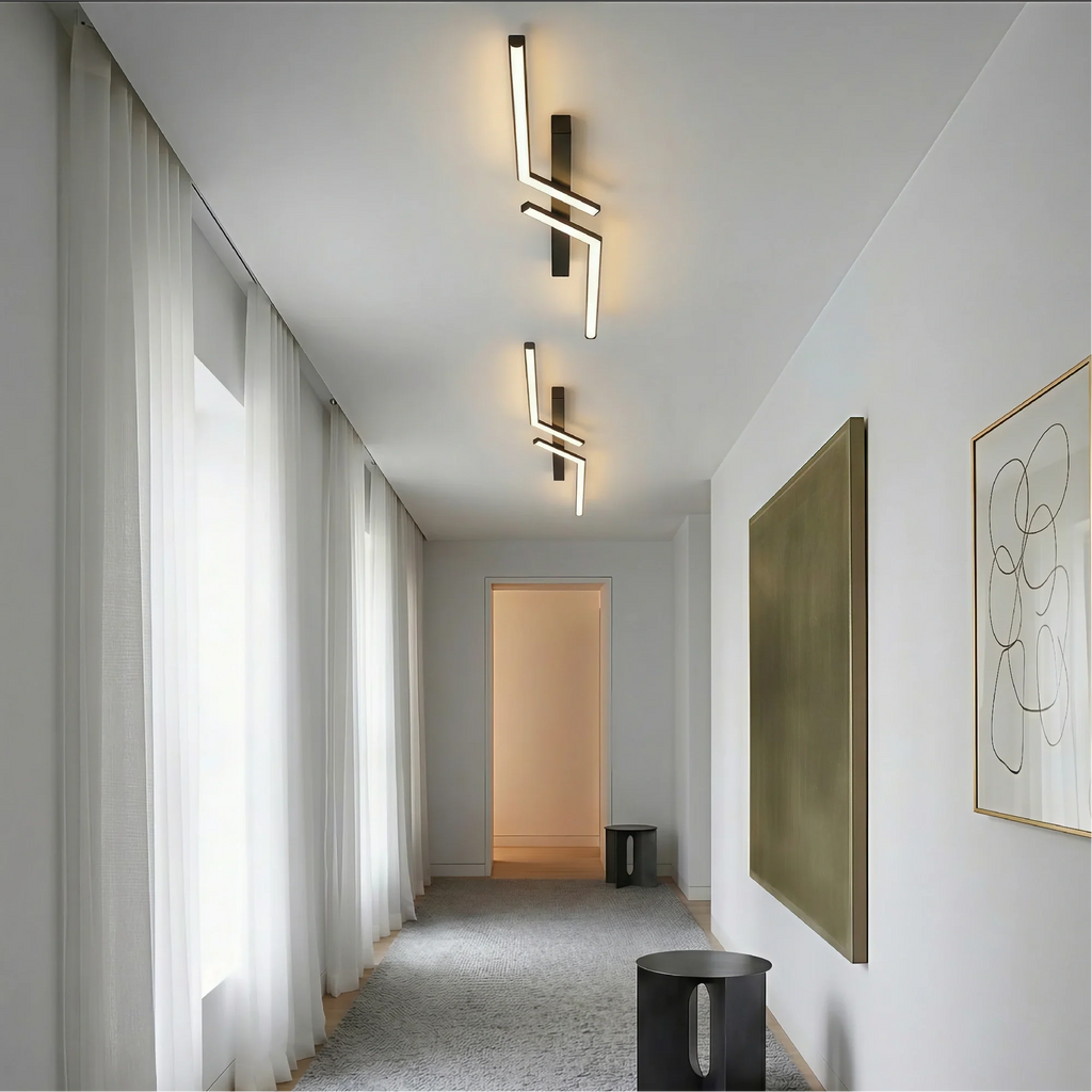 Moderna Semplice Luce da Soffitto LED in Alluminio Nero