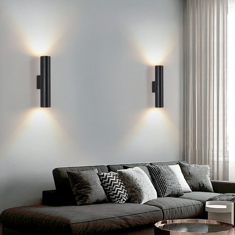 Applique da Parete Moderna Minimalista Rotonda in Alluminio con 2 Luci per Camera da Letto