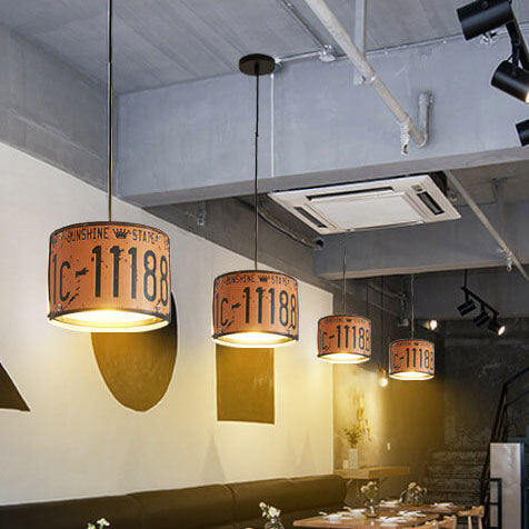 Lampadario Metallico Quadrato Rettangolare Creativo Industriale Contemporaneo con Targa per 3/5 Luci per Soggiorno